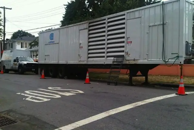 DJ S. WHiT posts this photo to her Twitter account earlier today with the caption: "trailer size generator on my street but the power still going in and out."